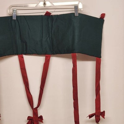 Red Black NOEL Wall Hanging Christmas Holiday Red Bows with Gold Bells 24.5"x9"