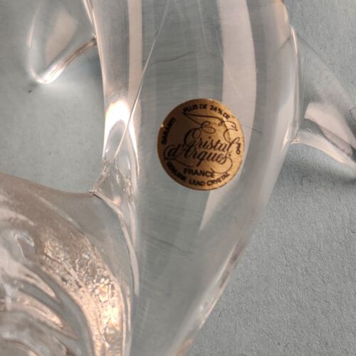 Dolphin Figurine Clear French Cristal d'arques 24% Garanti Genuine Lead Crystal