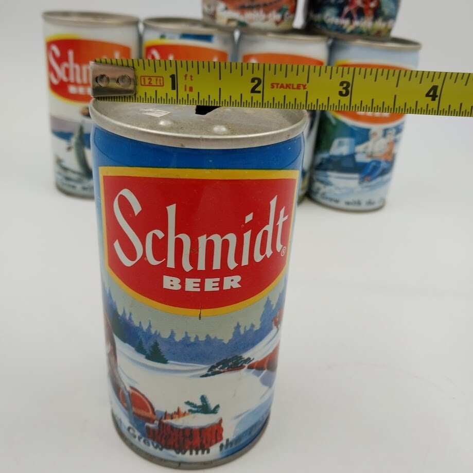 8 Schmidt Beer Can Pull Tab Empty Northwest American Wildlife Collectible Vtg