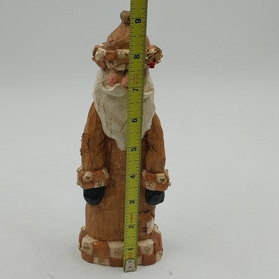Santa Claus Resin Figure Brown White Beard 9.25" The Purple Pig Christmas Theme