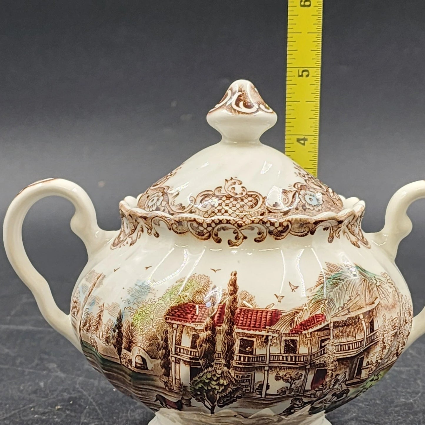 Johnson Bros Heritage Hall Sugar Bowl & Lid Spanish Hacienda Ironstone England