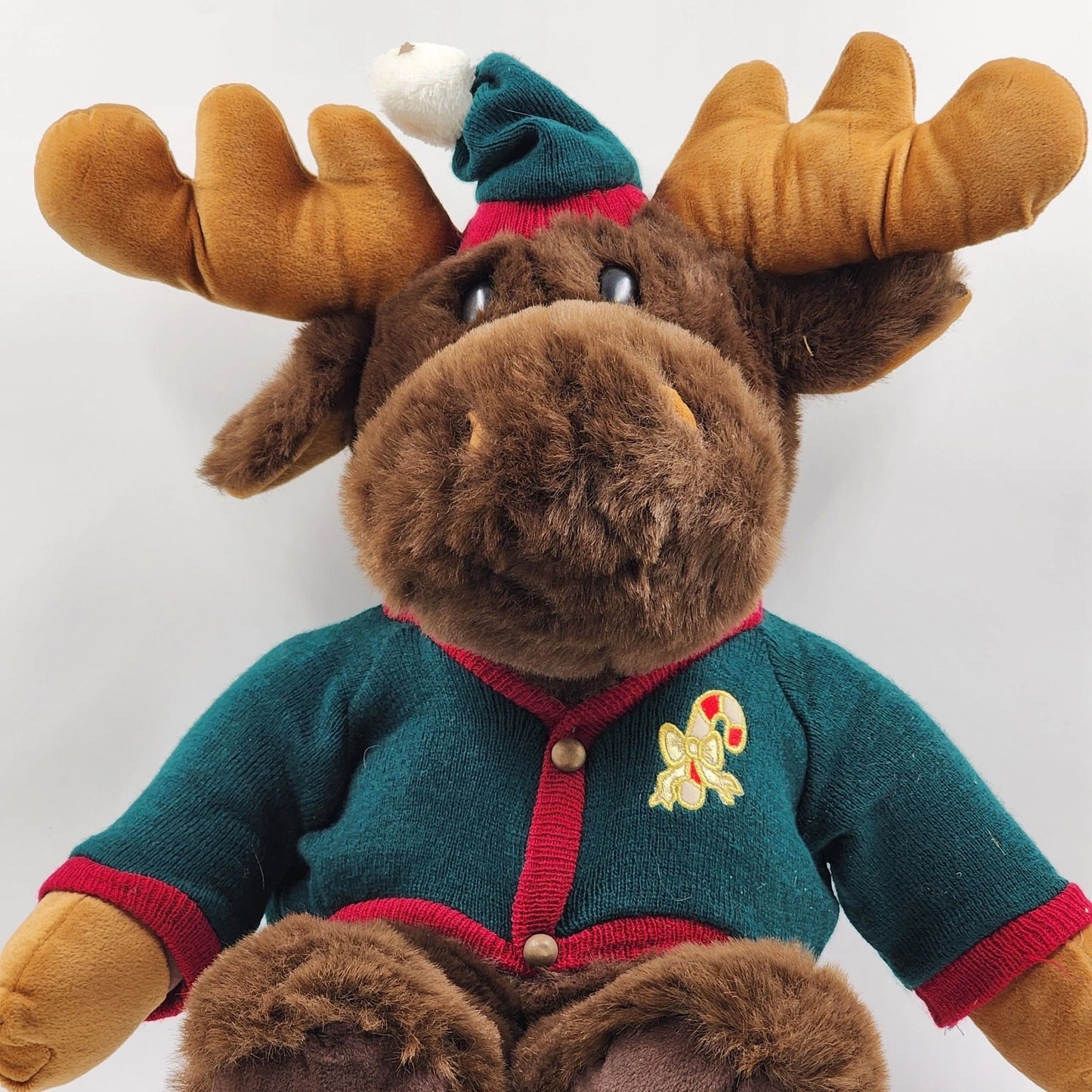 Prima Creations Cuddly Moose Plush 18" Sitting Christmas Sweater Holiday Decor