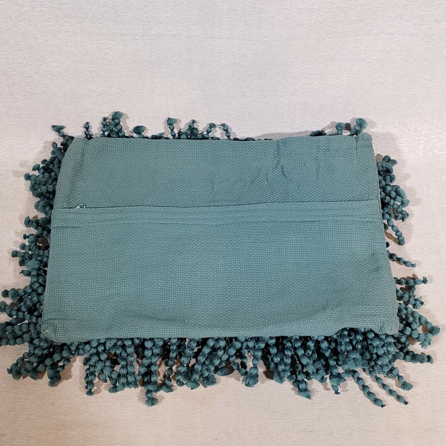 Modern Funky Green Braided Throw Pillow Cover 18x13” Boho Hippie