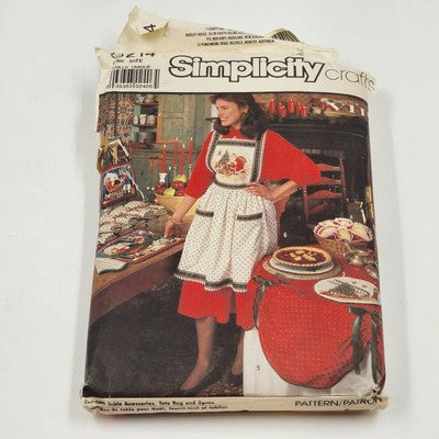 Simplicity 8214 Vtg Uncut Sewing Pattern Holiday Apron Kitchen Accessory 80s