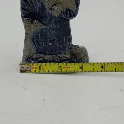 Rowe Pottery Works Salt Glazed Santa with Tree Cat and Christmas Goose 1995 Vtg