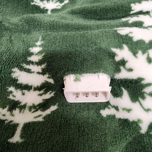 Sunbeam Microplush Comfy Toes Electric Heated Throw Blanket Foot Pocket Green