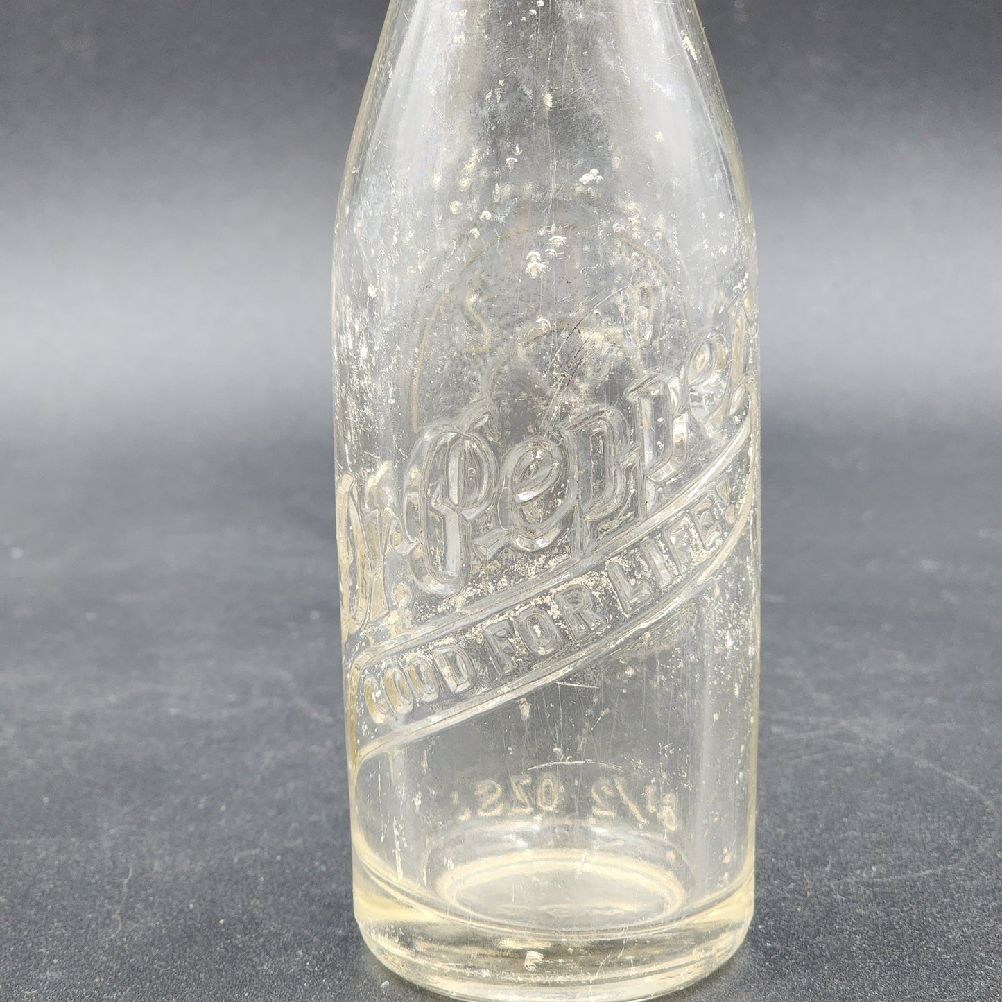 Dr Pepper 6.5 oz Soda Bottle 10 2 4 Clock Image Good For Life Embossed 1940s