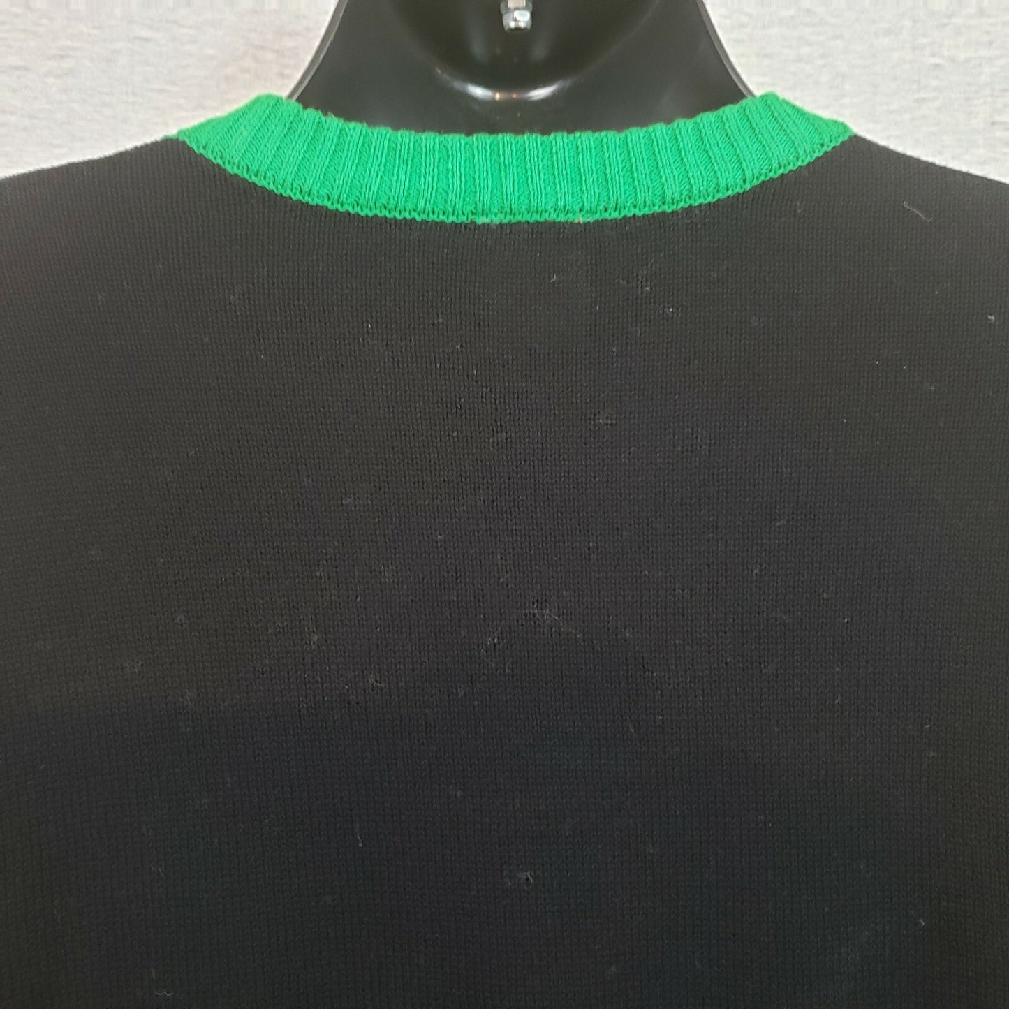 Disney Mickey Mouse Men’s Christmas Sweater Large Black Green White Lights NWOT