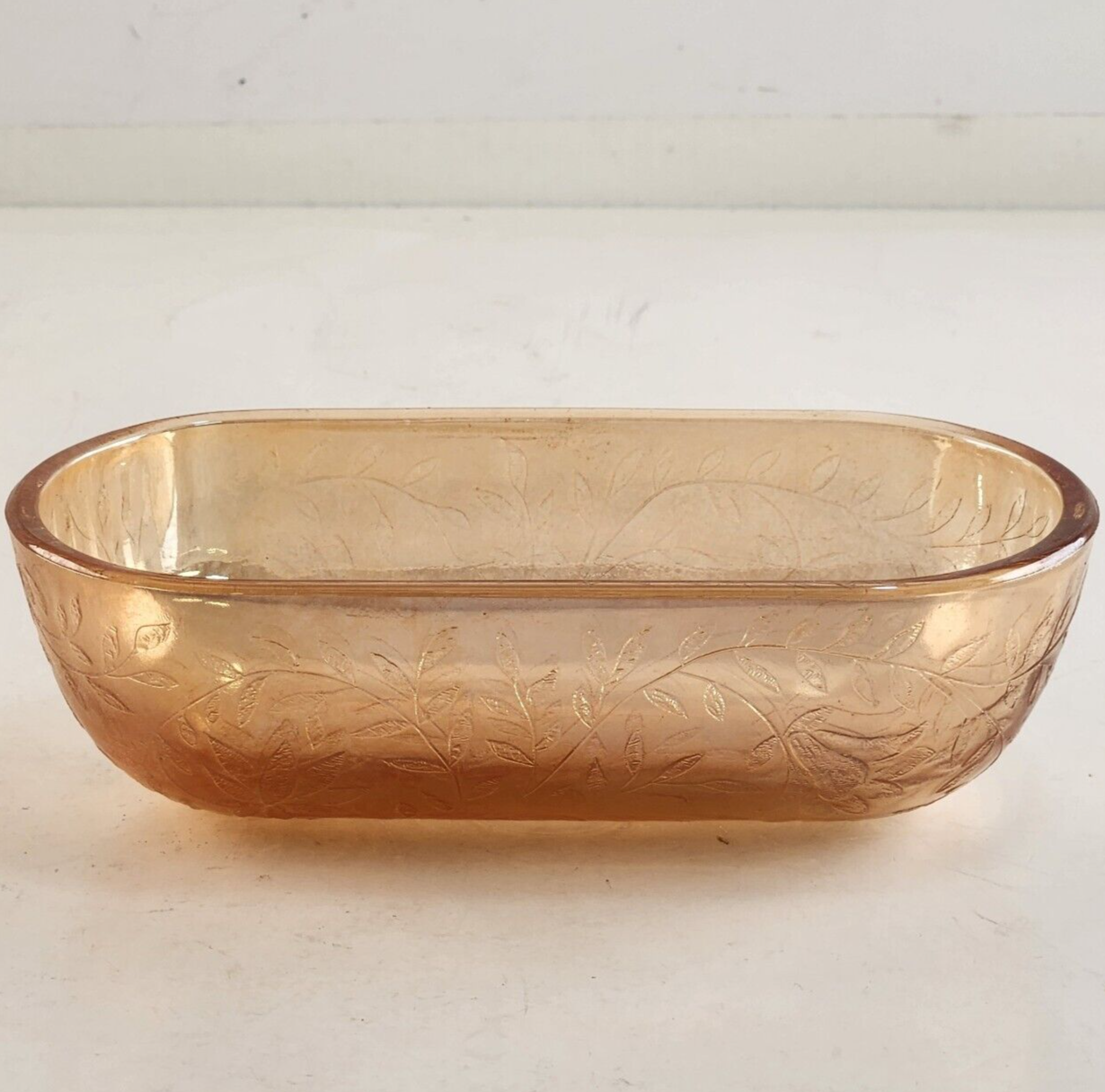 Jeanette Glass Butter Dish Lid ONLY Louisiana Marigold Flora Gold Vintage