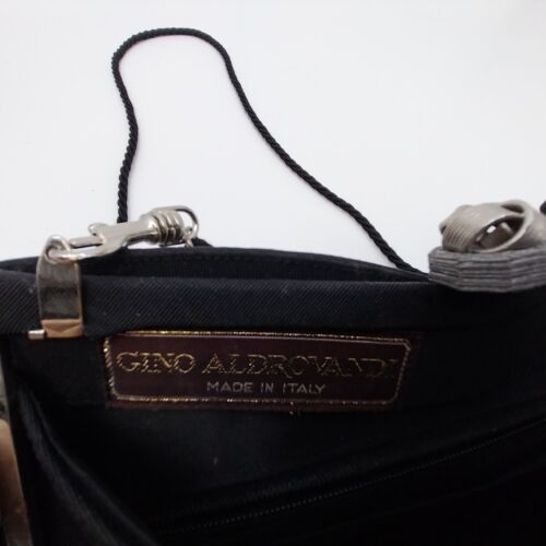Gino Aldrovandi Black Sparkly Evening Purse with Rhinestones Shoulder Bag 10"x6"