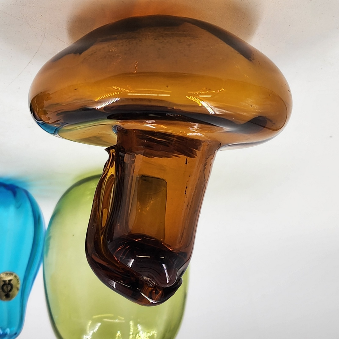 7 Pc Hand Blown Glass Fruit & Vegetable Set Large Translucent Art Glass Taiwan