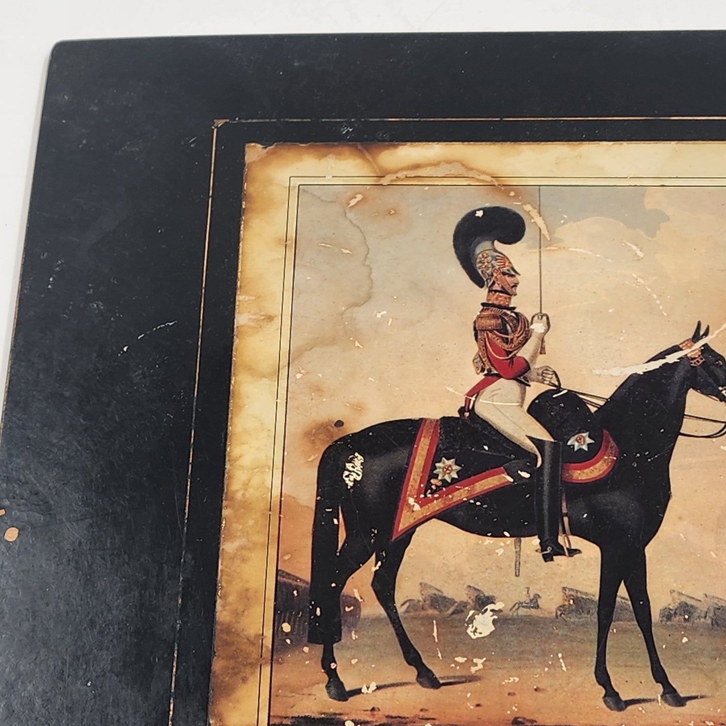 Officers Of The British Army No 43 Image Print Hardboard Frame Black Matted