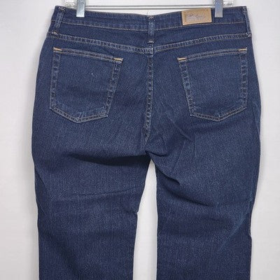 Riders Women's Dark Blue Denim Jeans Pants Size 14P High-Rise Straight Legged