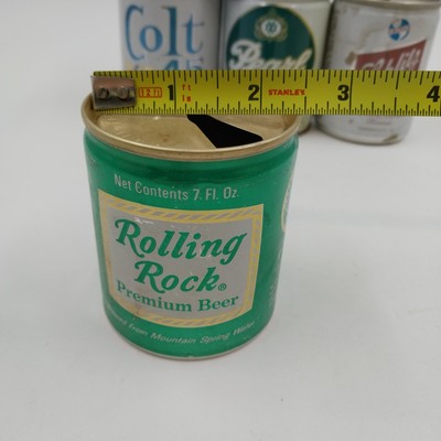 5 Old Vintage Short Empty Beer Cans Schlitz Pearl Cream Ale Colt 45 Rolling Rock