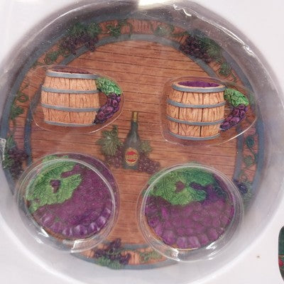 Ranger Polyresin Miniature Tea Set Grape Vineyard w/ Box Collectible Decor