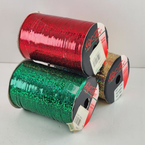 Lot of 15 Rolls Holiday Christmas Ribbons Curling Polyester Floral 8 Full Spools