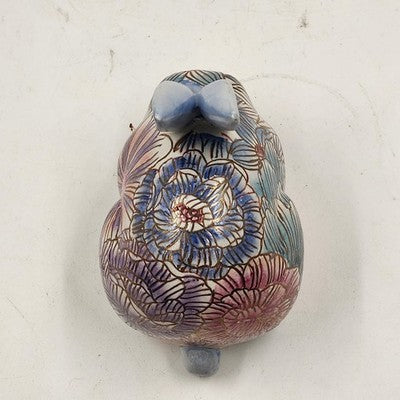 Ethan Allen Home Collection Bunny Rabbit Ceramic Multicolor Floral 5" x 4" x 3"