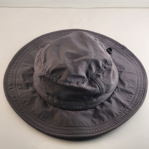 Mission Grey Safari Bucket Hat With Drawstring Tightening Closure Vintage
