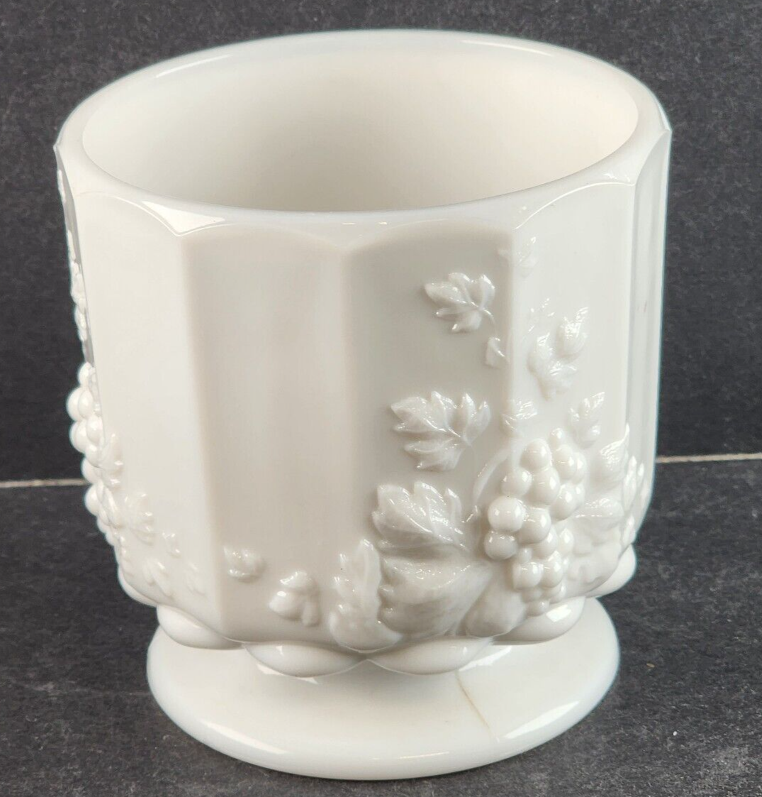 Footed Open Sugar Bowl Paneled Grape Milk Glass by Westmoreland 3.75" Across
