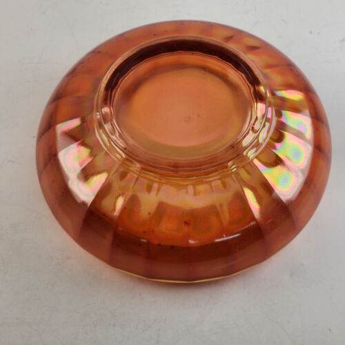 Imperial Glass Footed Bowl Carnival Marigold Wide Panel Rolled Top Vintage