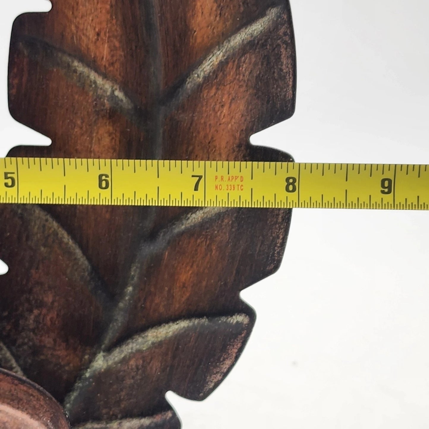 Metal Fern Floral Leaf Candle Holder Brown Holds Large 4" Pillar 19.5" Decor