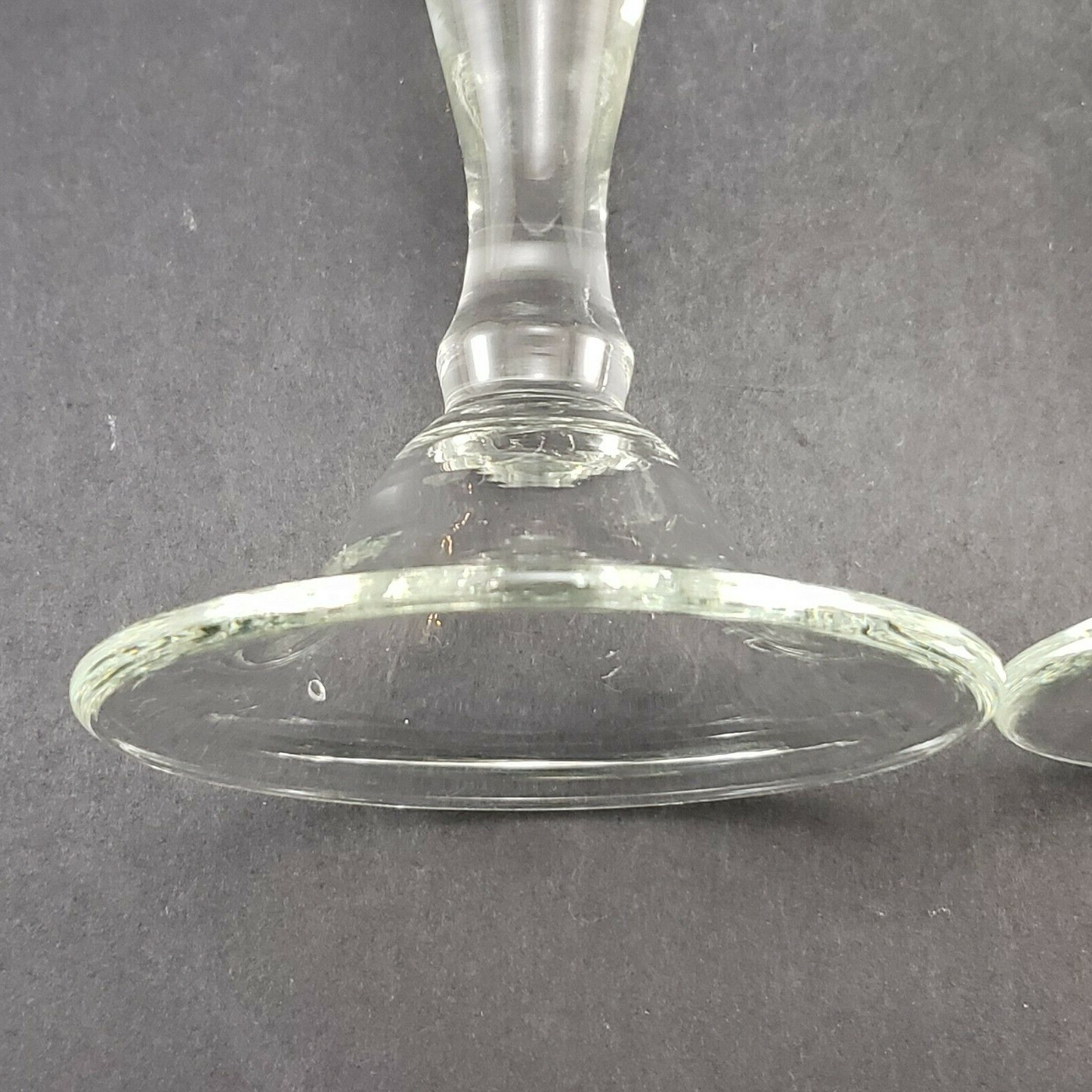 Pair Crystal Clear Glass Candlesticks 9" Tall Vintage Wide Base Holders