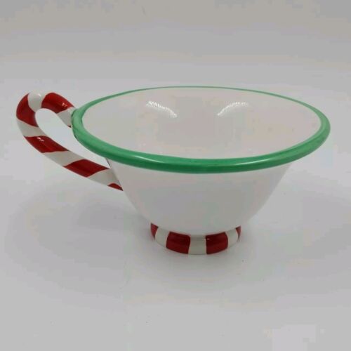 Department 56 Red Green Peppermint Medium Tea Cup Mug NIB 38258 China