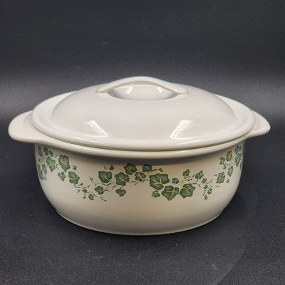Corelle Callaway 2.5 Qt Round Casserole Dish with Lid Green Ivy Vintage