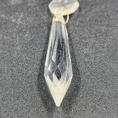 6 Rock Icicle Spear Crystal Plastic Chandelier Prisms 2" Ocatagon Accent & Wire