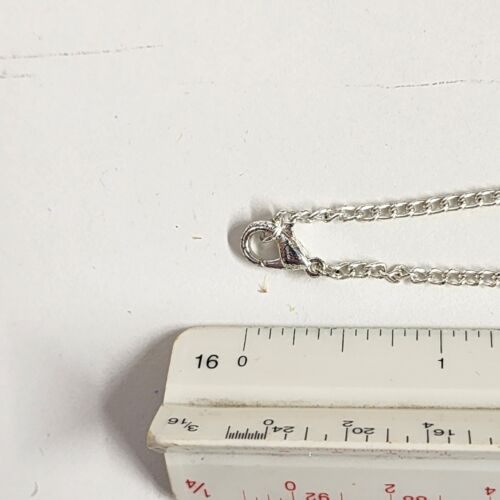Three Heart Silver Tone Necklace 16" Pink Glitter Center Lobster Clasp Jewelry