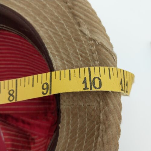 Country Gentlemen Trav'ler Tan Corduroy Fedora Hat w/Black Lined Feathers 11"