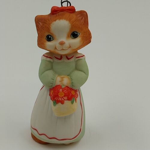 2 Hallmark Keepsake 1989 Christmas Ornaments CHRISTMAS KITTY Cinnamon Bear Vtg