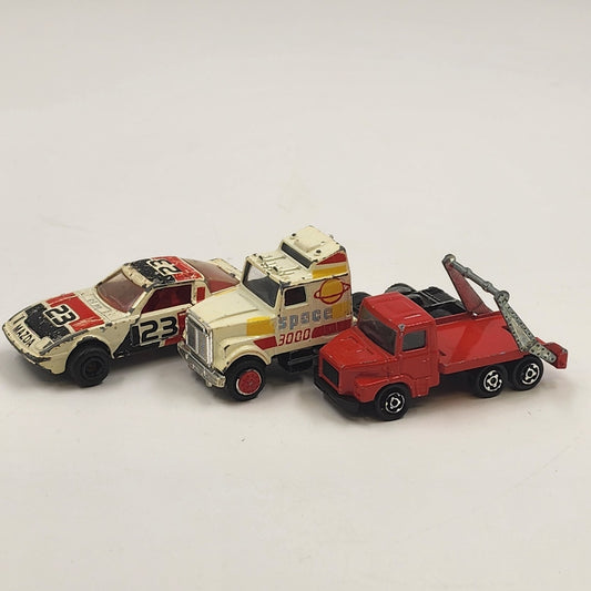 3 Majorette Dicast Cars Toy Collection MAZDA #23 SPACE 3000 MULTI BENNE France