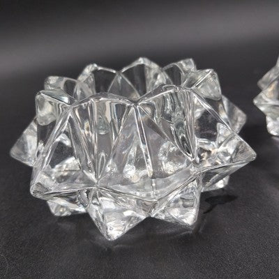 Avon Gem Glow Starburst 3" x 2" Votive Candle Holders Vintage Pair Set 1970's