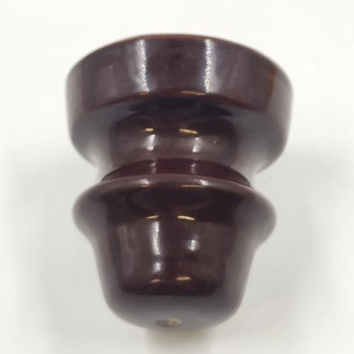 1953 Dark Brown Ceramic Porcelain Insulator 3.5" Tall x 3.25" Wide