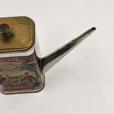 Vercherin Olive Oil Tin Can Huile D'Olive Vierge Clarifiee France w Spout 5.5"