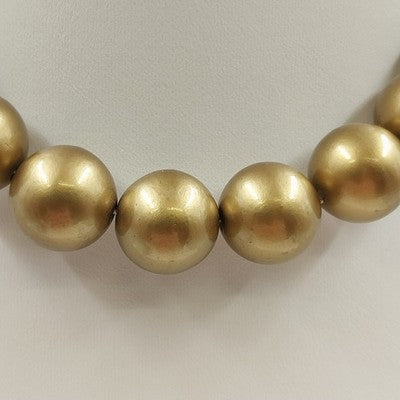 Gold Tone Chain with Gold Chunky Faux Pearl Beaded Statement Necklace Jewelry