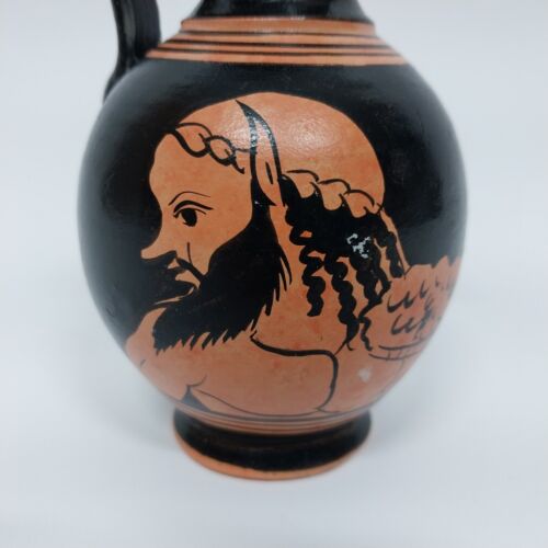 Handmade Red Figure Greek Pottery Pitcher Copy of Classic Period 430-360 BC 5"