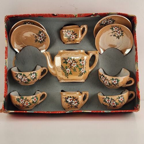Little Hostess Toy Childs Tea Set Nagoya Japan No 600 In Box Daisy Pattern 12 Pc
