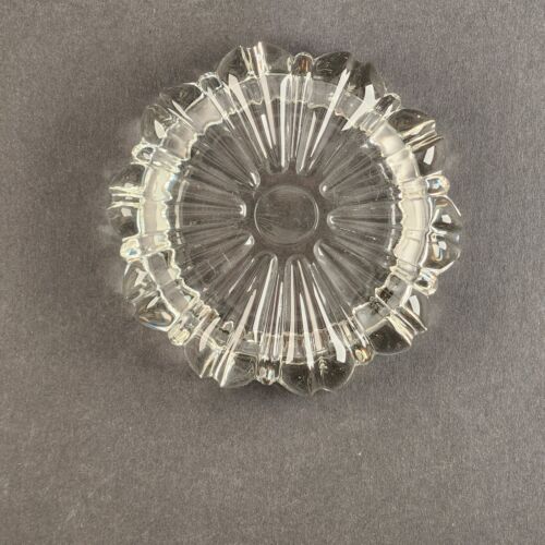 Jeannette 4.5" Diameter Clear Glass Ashtray Ribbed Trinket Jewelry Dish
