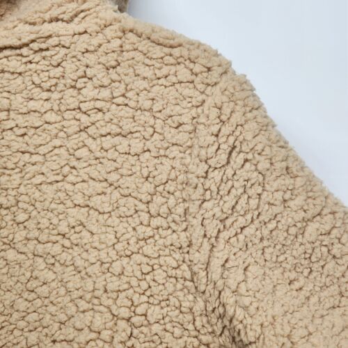Coeur de Vague Beige Khaki Women XL Coat ¼ Zip LS Pullover Polycotton 20" Chest