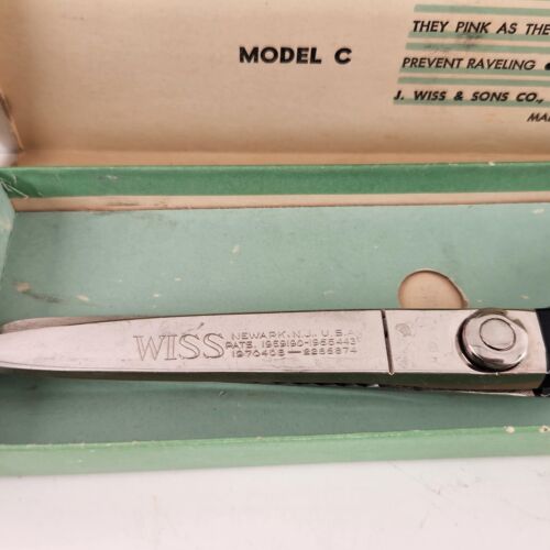 Wiss Pinking Shears Sewing Scissors Model CB9 Original Box 9" Long Vintage