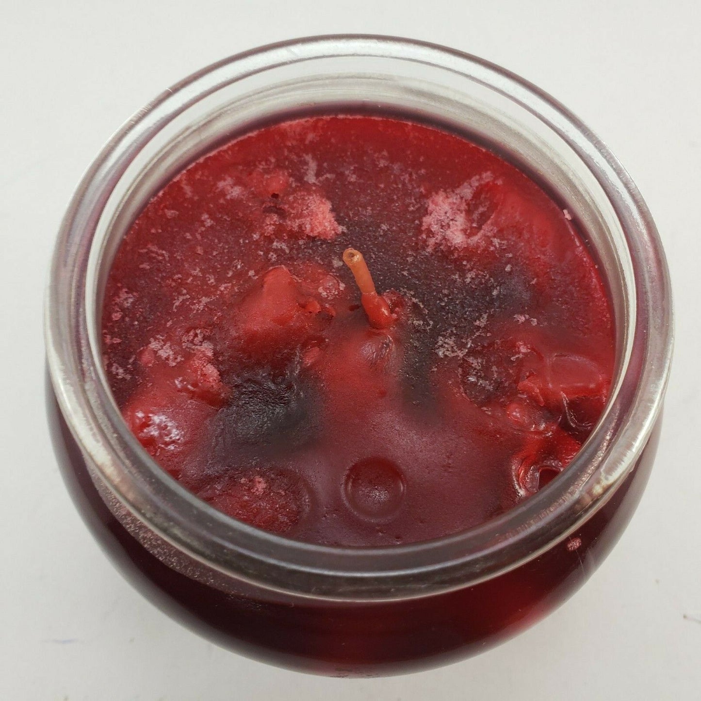HCC Red Cinnamon Creme Gel Candle Glass Jar Star Inserts Scented