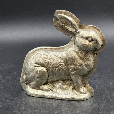 Easter Bunny Rabbit Decor Figurine Faux Silver Metal Chocolate Candy Mold