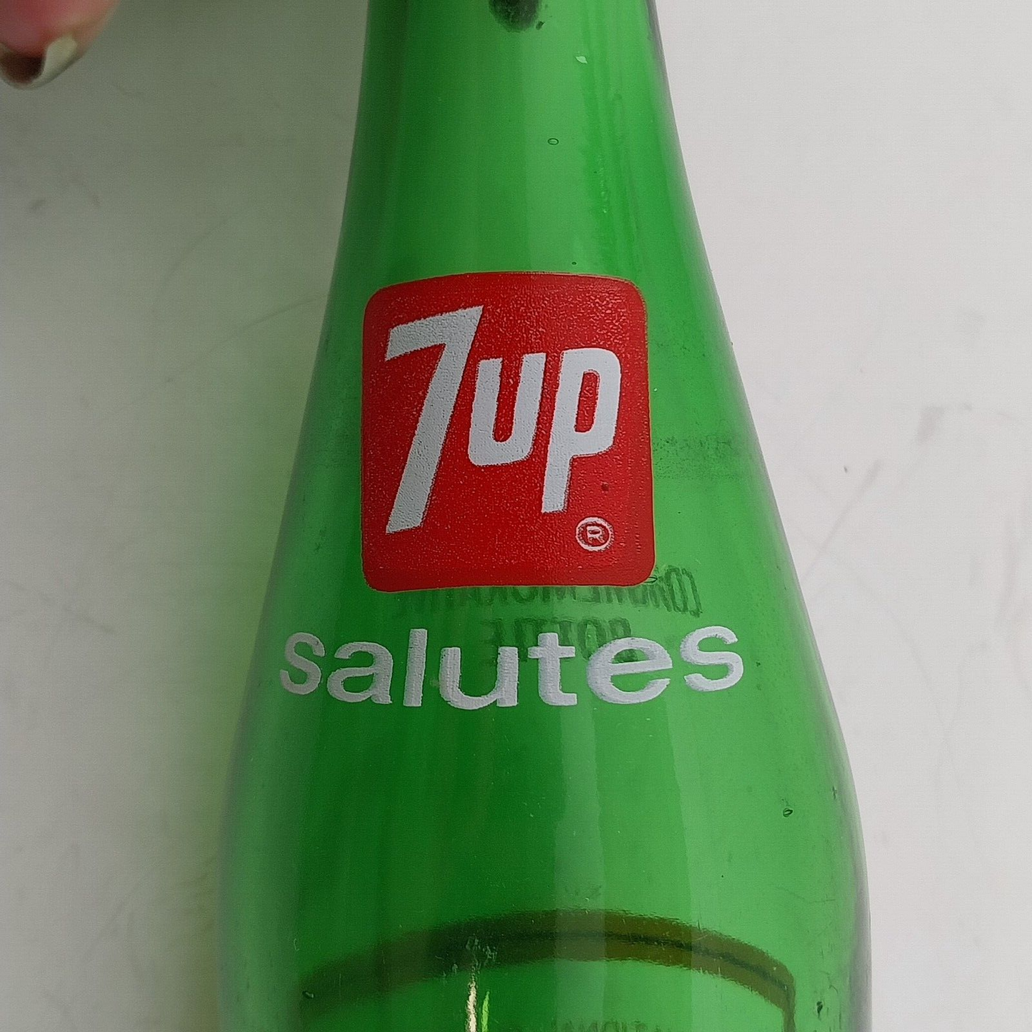 7UP bottle Notre Dame Fighting Irish National Champs Glass Sugar Bowl 1973