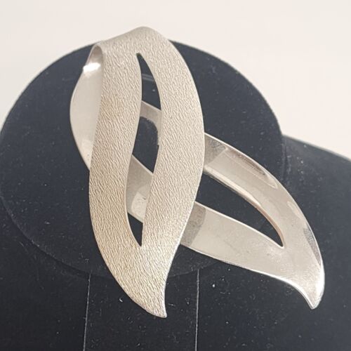 Sarah Coventry Silver Tone Flame 3" Brooch Pin Vintage costume Jewelry 1970s