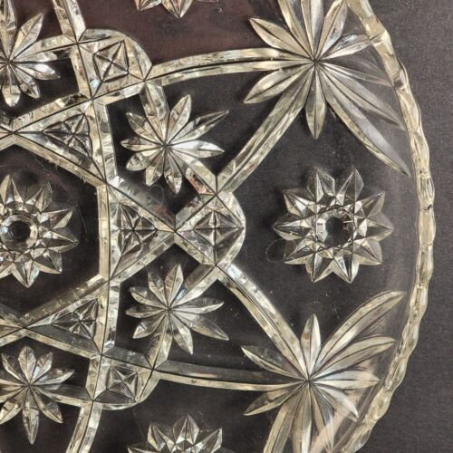 Anchor Hocking Star of David Clear Glass Large Platter 13½" Tray
