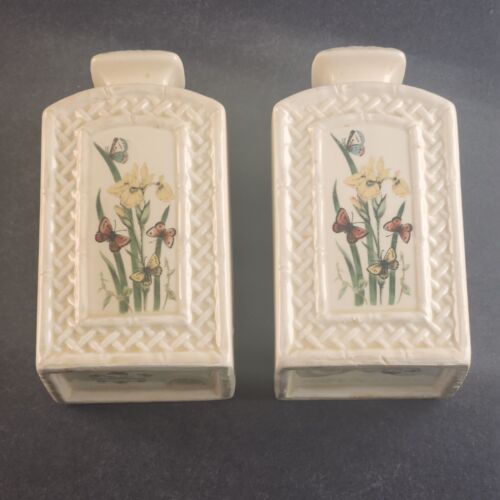 Enesco Butterfly Garden Trellis Vintage Ceramic Salt & Pepper Shakers 1978 Japan