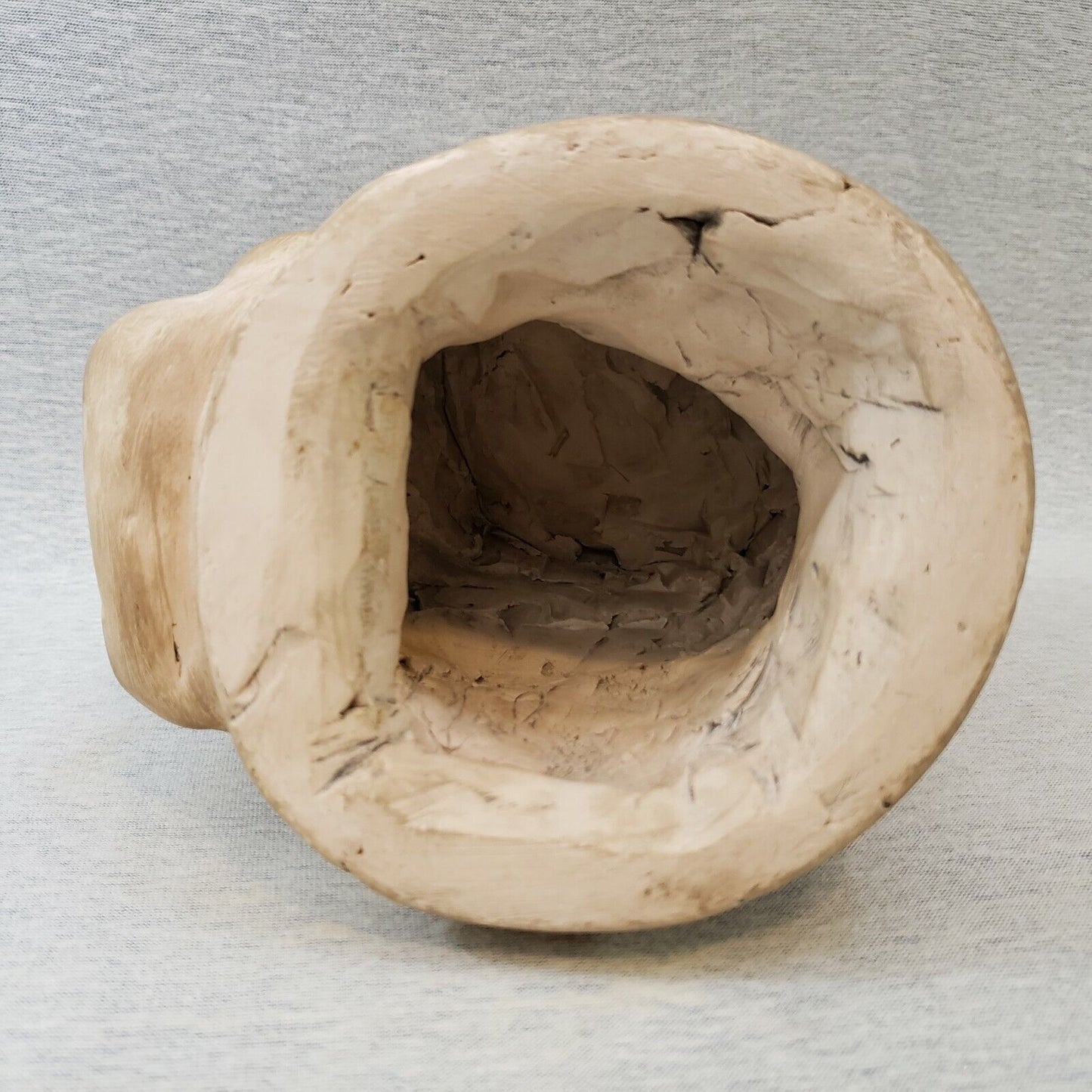 Clay Face Mold Pottery Face Studio Art Mid Century Modern Gruff Features 6" Tall