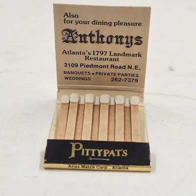 Pittypat's Porch Pantry Atlanta Georgia Ads Matchbooks Maybe Missing 1 Match